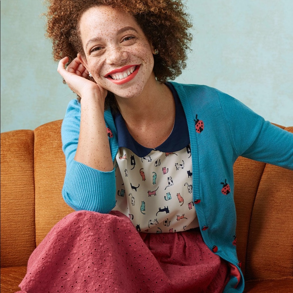ModCloth ladybug lovin’ cardigan large